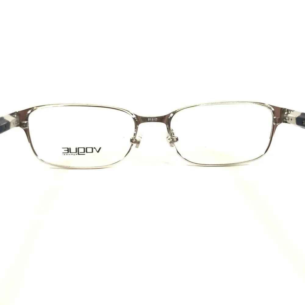 Vogue Eyeglasses Frames VO4073-B 5051 Blue Silver Cat Eye Full Rim 51-17-135